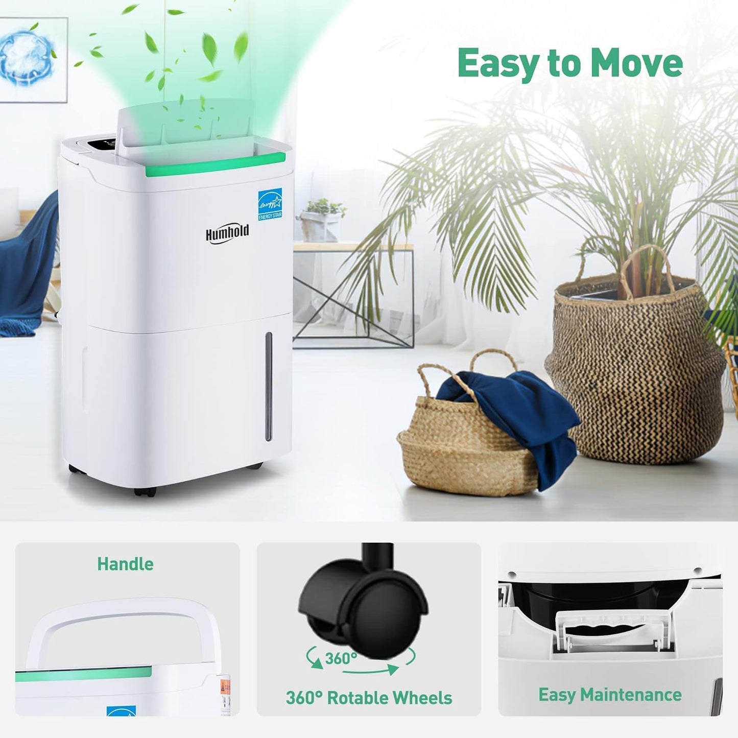 Portable Air Conditioners with Remote Control, 3-in-1 Free Standing Cooling AC Unit with Fan & Dehumidifier, Cools Room up to 700 sq.ft, Smart/Sleep Mode,3 Speed,Auto Swing,24H Timer