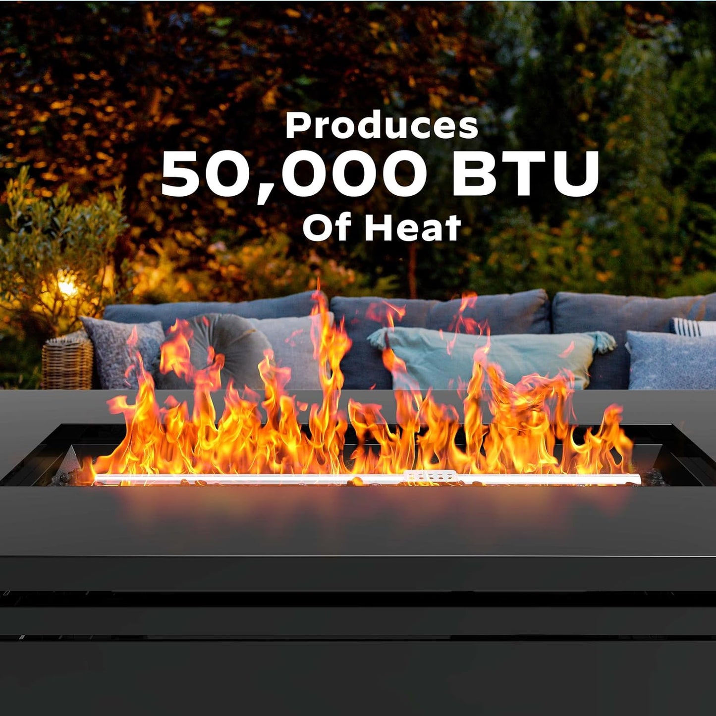 Gas Fire Pit Table, 50,000 BTU Outdoor Propane Fire Pit
