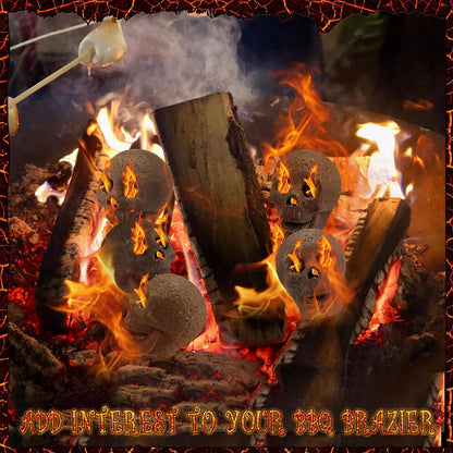 48-Pack Fire Pit Skulls, Halloween Skull Stone Decorations