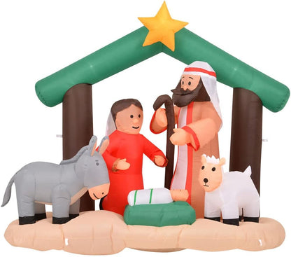 Farm 20ft. Tall Pre-Lighted Christmas Inflatable | Happy Snowman with RGB Lights and Storage Bag | Outdoor Holiday Amplified Holiday Celebration Party Decoration