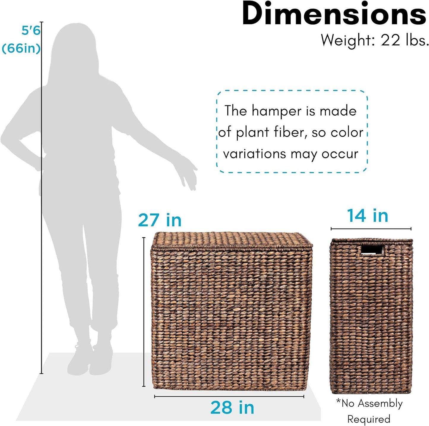 Extra large split gift basket with lining