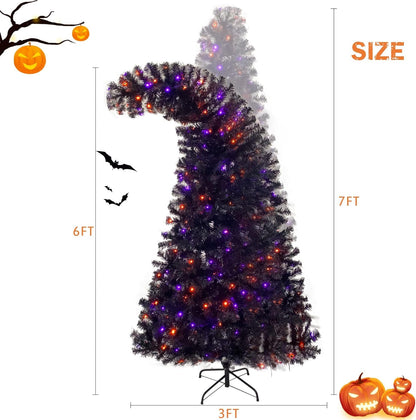 7ft Black Christmas Tree for Halloween Christmas (Black)
