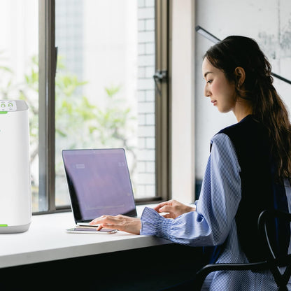 Smart Air Purifiers, ZERO Waste & ZERO Filter Replacements, Covers Up to 2002 Sq.Ft. for Home Large Room Bedroom, 30°, 60°, 90° Vents, 6 Fan Speeds, Sleep Mode, Timer, white