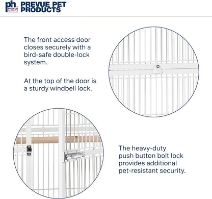 Pet Products Wrought Iron Select Bird Cage 3154C, Chalk White, 36-Inch by 24-Inch by 66-Inch