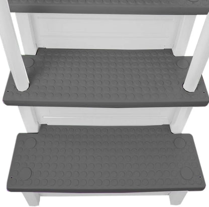 Select Anti-Slip in-Pool Steps | Gray | for Above Ground Swimming Pools | Can Mount to Decks 48" to 54" H | Safety Stairs Capacity Up to 300 lbs